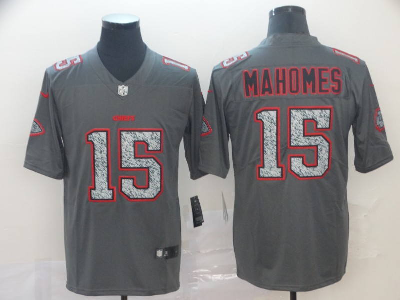 Men's Kansas City Chiefs Patrick Mahomes #15 Gray Alternate Jersey